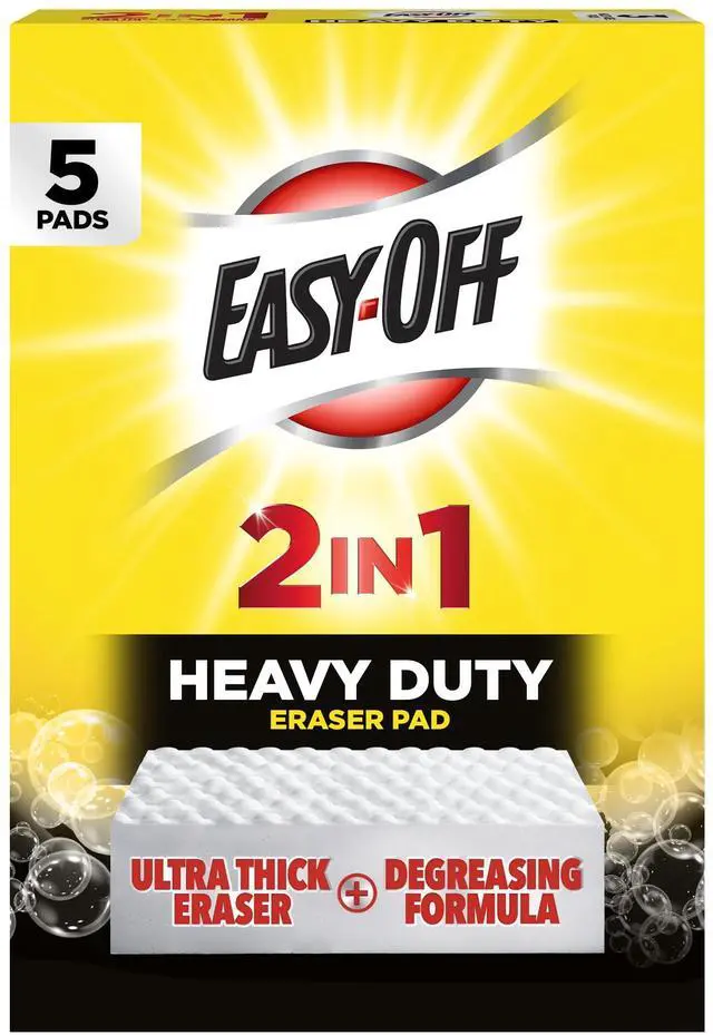 Main image of Heavy Duty 2in1 Ultra Thick Eraser & Degreasing Formula, 5 MultiUse Cleaning Pads Cuts Through Tough Grease & Grime in Seconds