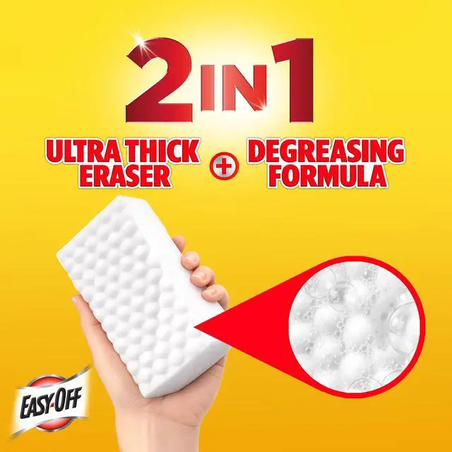Alt view image 2 of 7 - Heavy Duty 2in1 Ultra Thick Eraser & Degreasing Formula, 5 MultiUse Cleaning Pads Cuts Through Tough Grease & Grime in Seconds