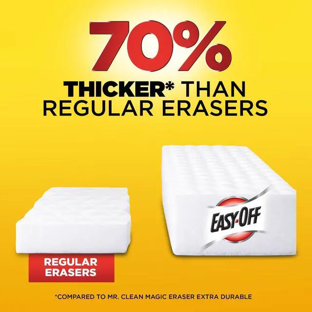 Alt view image 3 of 7 - Heavy Duty 2in1 Ultra Thick Eraser & Degreasing Formula, 5 MultiUse Cleaning Pads Cuts Through Tough Grease & Grime in Seconds