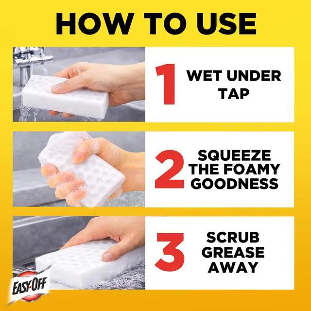 Alt view image 5 of 7 - Heavy Duty 2in1 Ultra Thick Eraser & Degreasing Formula, 5 MultiUse Cleaning Pads Cuts Through Tough Grease & Grime in Seconds