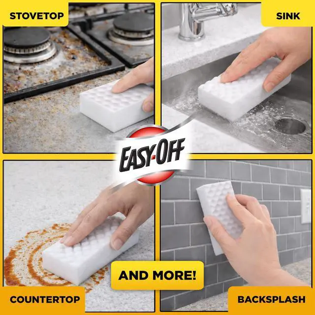 Alt view image 6 of 7 - Heavy Duty 2in1 Ultra Thick Eraser & Degreasing Formula, 5 MultiUse Cleaning Pads Cuts Through Tough Grease & Grime in Seconds