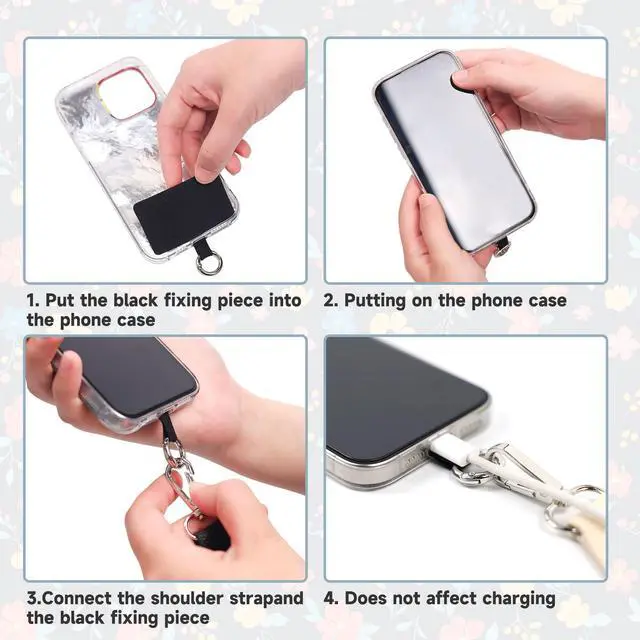 Alt view image 5 of 7 - Phone Lanyard Crossbody Wrist Strap, Adjustable Clip and Go Strap for Phone with Wallet Crossbody, Phone Strap with Zippered Pouch, Universal Hands-Free for All Cell Phone