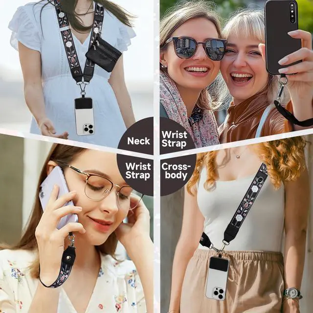 Alt view image 2 of 7 - Phone Lanyard Crossbody Wrist Strap, Adjustable Clip and Go Strap for Phone with Wallet Crossbody, Phone Strap with Zippered Pouch, Universal Hands-Free for All Cell Phone