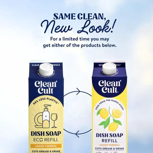 Alt view image 7 of 7 - Dish Soap Liquid Refills - Plant Based Cleaning Power - Cuts Grease & Grime - Free of Harsh Chemicals - Uses 90% Less Plastic - Lemon Verbena - 32 oz/3 Pack