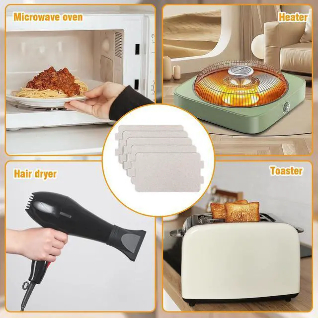 Alt view image 7 of 7 - 5 Pcs Microwave Oven Replacement Parts Microwave Waveguide Cover Microwave Splatter Cover Glass Mica Sheet Microwave Oven Repairing Part For Kitchen Home Office Restaurant Use Universal Microwave Oven