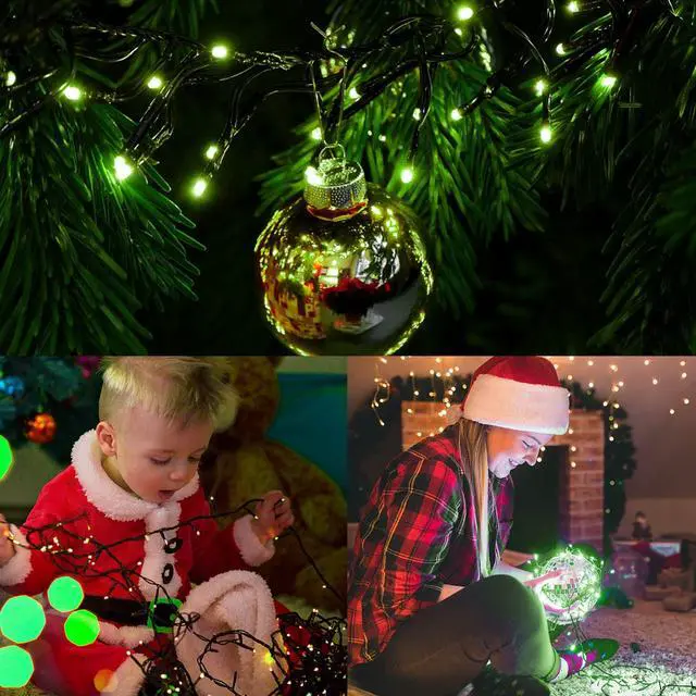 Alt view image 7 of 7 - 300 LED St Patricks Day Lights, 98.5FT Christmas String Lights with 8 Lighting Modes, Waterproof & Connectable Mini Lights, Plug in for Indoor Outdoor Holiday Xmas Party Bedroom Decorations (Green)
