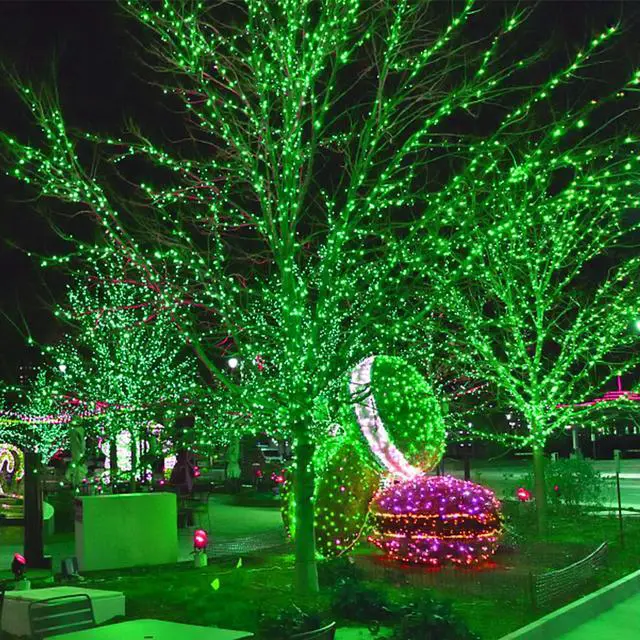 Alt view image 5 of 7 - 300 LED St Patricks Day Lights, 98.5FT Christmas String Lights with 8 Lighting Modes, Waterproof & Connectable Mini Lights, Plug in for Indoor Outdoor Holiday Xmas Party Bedroom Decorations (Green)
