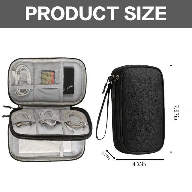 Alt view image 3 of 7 - Travel Storage Box - Hard EVA Protective Cover for Mobile Power Bank, Charger, Cable, Phone and Accessories - Portable Storage Bag for Airplane, Business Travel, Home Furnishings