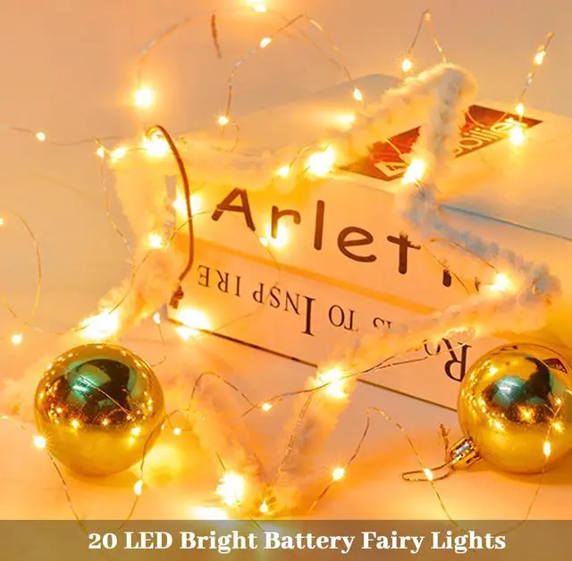 Alt view image 2 of 7 - 12 Pack Battery Operated Fairy String Lights with Timer 7 Feet 20 Led Waterproof Silver Wire Firefly Starry Moon Lights for Bedroom DIY Party Mason Jars Wedding Patio Christmas Decorations