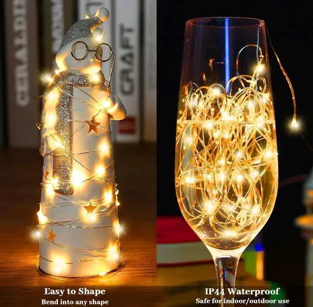 Alt view image 4 of 7 - 12 Pack Battery Operated Fairy String Lights with Timer 7 Feet 20 Led Waterproof Silver Wire Firefly Starry Moon Lights for Bedroom DIY Party Mason Jars Wedding Patio Christmas Decorations