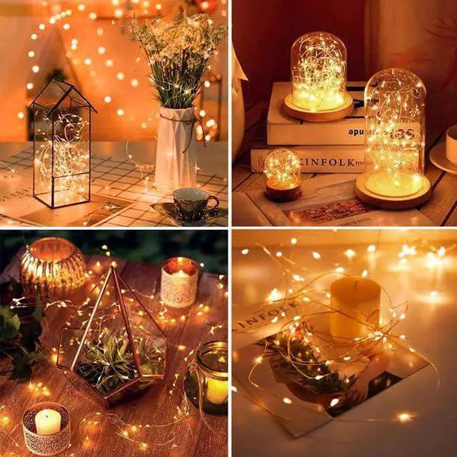 Alt view image 7 of 7 - 12 Pack Battery Operated Fairy String Lights with Timer 7 Feet 20 Led Waterproof Silver Wire Firefly Starry Moon Lights for Bedroom DIY Party Mason Jars Wedding Patio Christmas Decorations