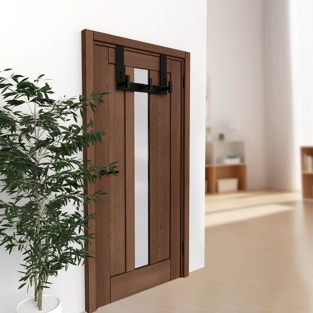 Alt view image 4 of 5 - Over The Door Hooks, Coat Rack Over The Door Heavy Duty Towel Rack Clothes Hanger for Bathroom liveroom Kitchen (3 Hook, Fits 1-3/4'' Thick)