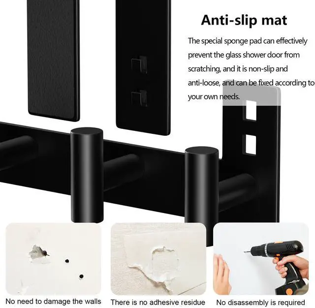 Alt view image 5 of 5 - Over The Door Hooks, Coat Rack Over The Door Heavy Duty Towel Rack Clothes Hanger for Bathroom liveroom Kitchen (3 Hook, Fits 1-3/4'' Thick)