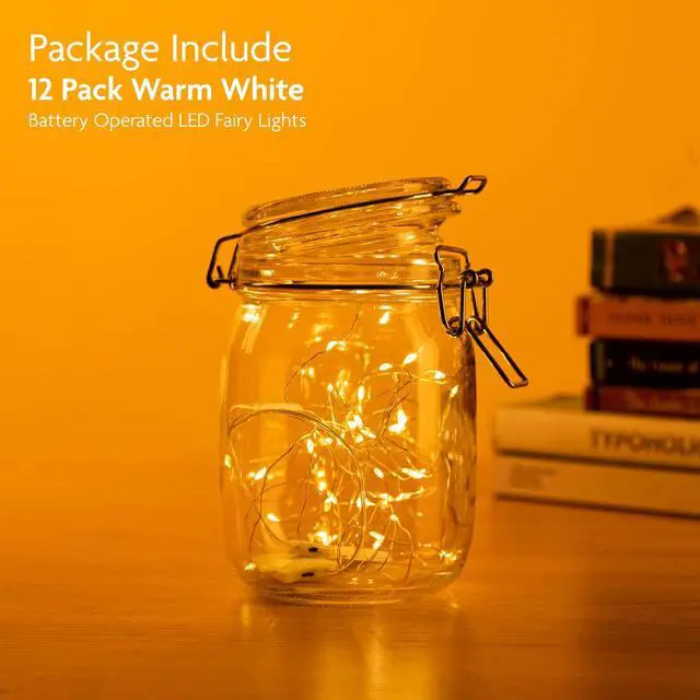 Alt view image 2 of 7 - 12 Pack Fairy Lights Battery Powered,7ft 20LEDs, Warm White