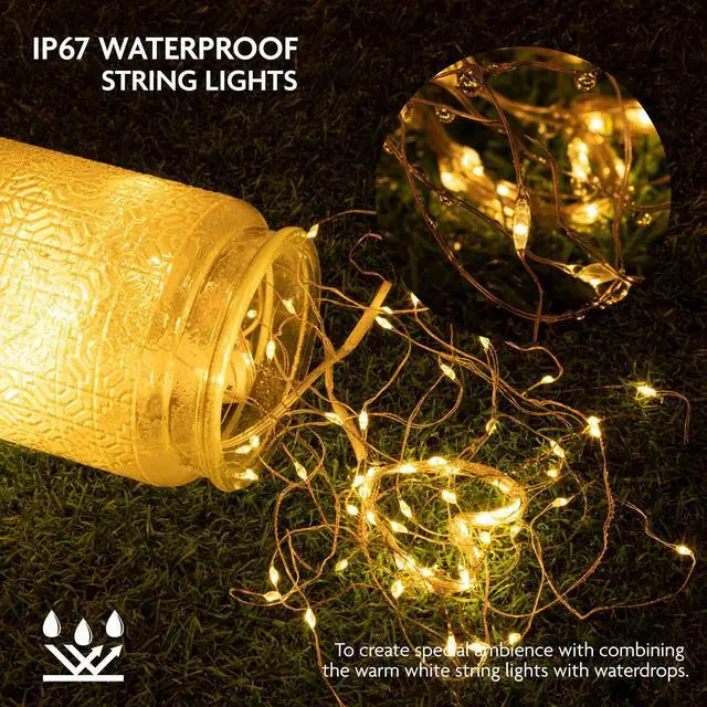 Alt view image 4 of 7 - 12 Pack Fairy Lights Battery Powered,7ft 20LEDs, Warm White