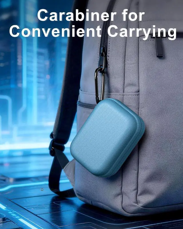 Alt view image 3 of 7 - Hard Carrying Case for Crucial X10/ X9/ X10 Pro/ X9 Pro Portable SSD, USB 1TB 2TB 4TB 6TB 8TB Shockproof External Solid State Drive Travel Organizer, Small Cable Accessories Storage Bag -Blue