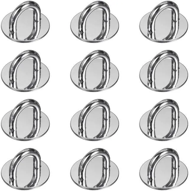 Main image of Metal Phone Charm Hook 0.7", 12Pcs Adhesive Circle Shaped Phone Finger Grip Hook Smartphones Keychain Ring Charm Loop for DIY Tablet Case Accessories, Silver