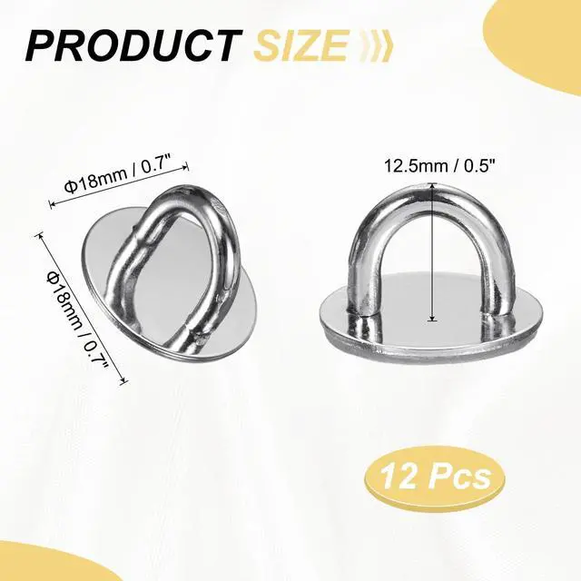 Alt view image 2 of 6 - Metal Phone Charm Hook 0.7", 12Pcs Adhesive Circle Shaped Phone Finger Grip Hook Smartphones Keychain Ring Charm Loop for DIY Tablet Case Accessories, Silver
