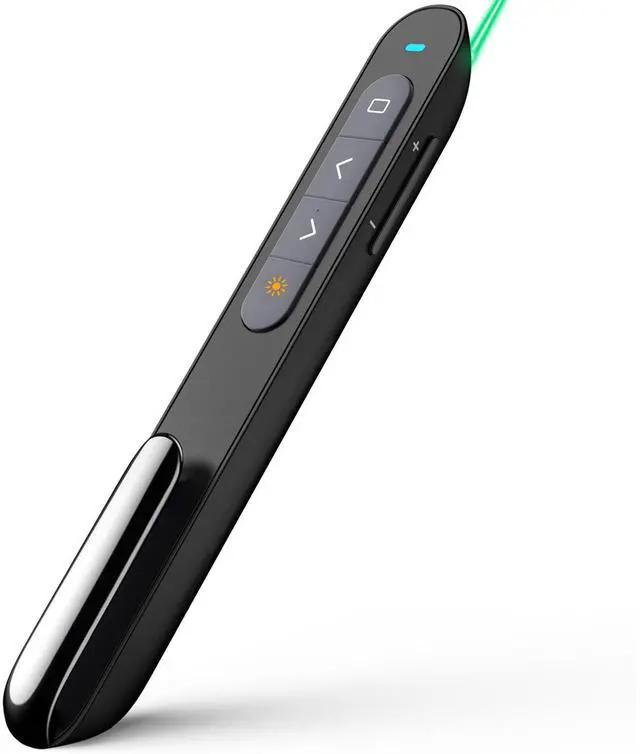 Main image of Rechargeable Bluetooth Presentation Clicker with Green Pointer, Wireless Presenter, PowerPoint Presentation Remote, Slide Clicker with 328ft Range for Teacher and Presenter, macOS Applicable