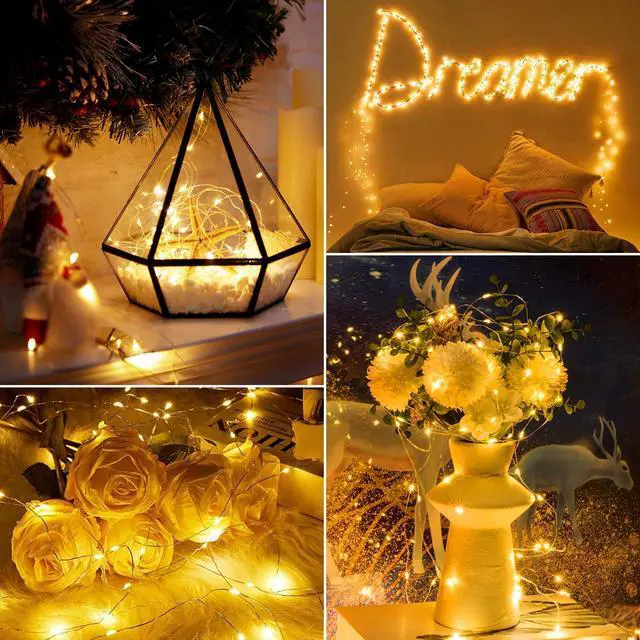 Alt view image 7 of 7 - 12 Pack Fairy Lights Battery Operated String Lights - 7ft 20 LED Waterproof Silver Wire Firefly Light Waterproof for DIY Crafts Wedding Décor Table Mason Jars Party