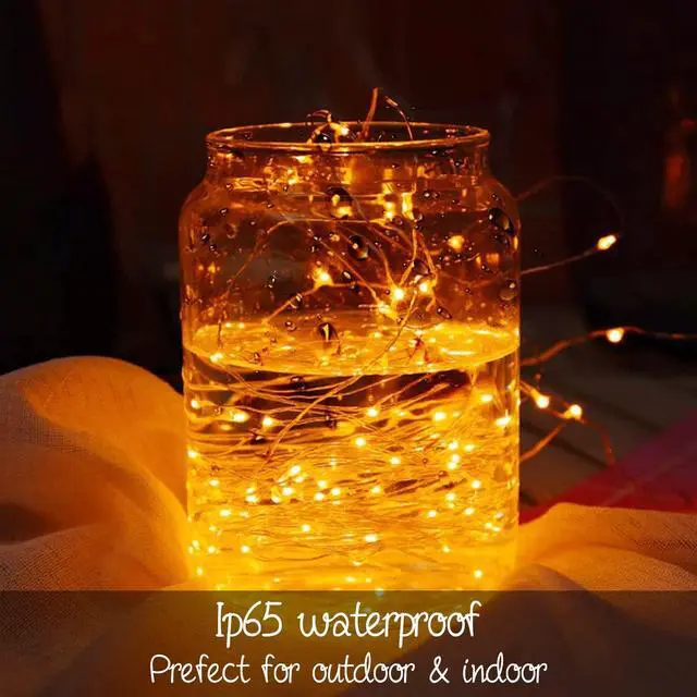 Alt view image 4 of 7 - 24 Pack LED Fairy Lights Battery Operated 7Ft 20Led Warm White Mini String Lights Waterproof Christmas Lights for Mason Jars Bedroom DIY Party Wedding Christmas Decor