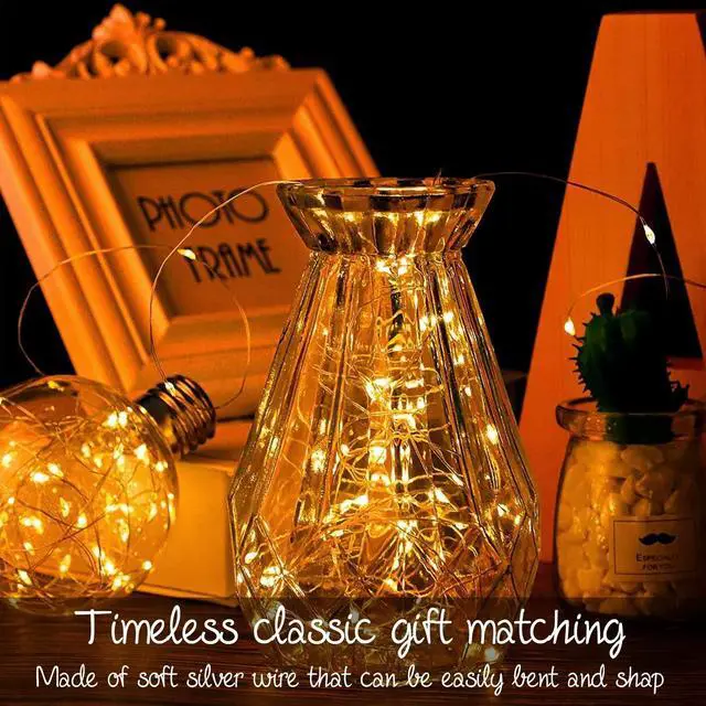 Alt view image 3 of 7 - 24 Pack LED Fairy Lights Battery Operated 7Ft 20Led Warm White Mini String Lights Waterproof Christmas Lights for Mason Jars Bedroom DIY Party Wedding Christmas Decor