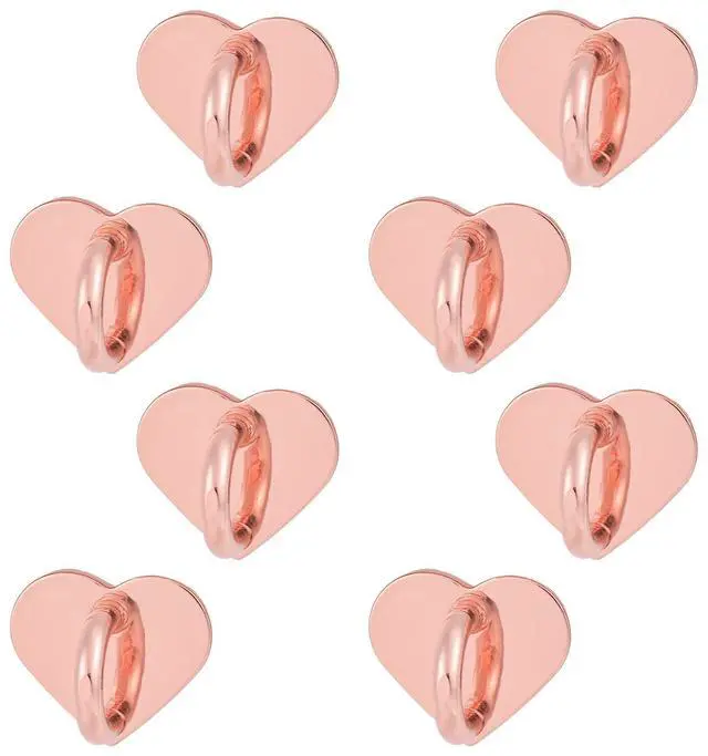Main image of 8pcs Heart Cell Phone Ring Holder, Cute Phone Charm Hooks Adhesive Smartphone Finger Ring Grip Sticky Metal Loop Stand for Cellphone Case Pad Tablet DIY Accessories (Rose Gold)