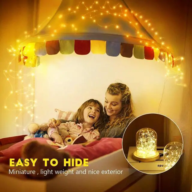 Alt view image 5 of 7 - Fairy Lights Battery Operated String Lights - 12 Pack 7ft 20 LED Silver Wire Firefly Lights for Mason Jars DIY Picture Walls Shelves Arts Crafts Trees Branches Bedroom Wedding Party Decor(Warm White)