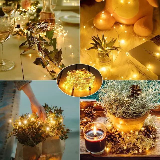 Alt view image 4 of 7 - Fairy Lights Battery Operated String Lights - 12 Pack 7ft 20 LED Silver Wire Firefly Lights for Mason Jars DIY Picture Walls Shelves Arts Crafts Trees Branches Bedroom Wedding Party Decor(Warm White)