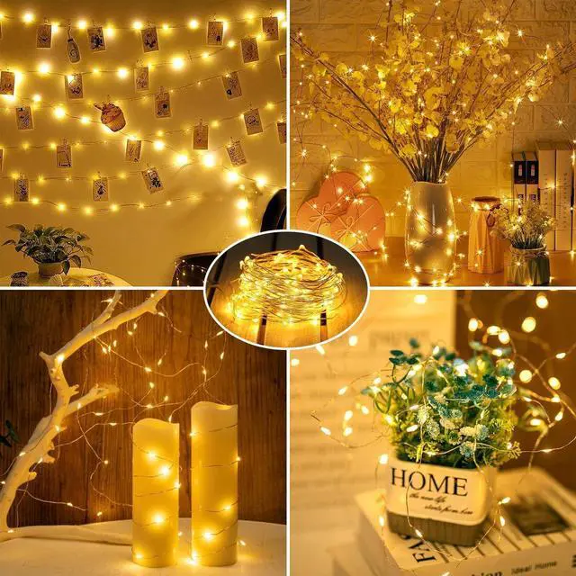 Alt view image 6 of 7 - Fairy Lights Battery Operated String Lights - 12 Pack 7ft 20 LED Silver Wire Firefly Lights for Mason Jars DIY Picture Walls Shelves Arts Crafts Trees Branches Bedroom Wedding Party Decor(Warm White)