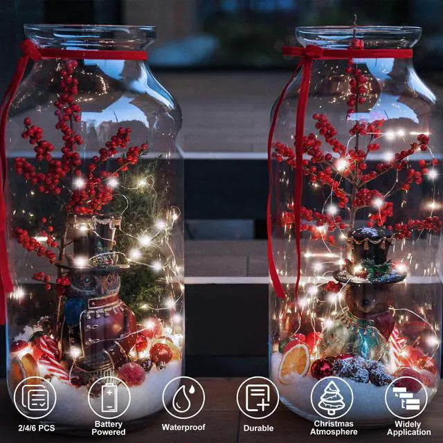Alt view image 4 of 7 - Fairy Lights Battery Operated 16.4Ft 50 LED Silver Copper Wire Twinkle Lights with 5 Lighting Modes for Christmas Bedroom Wedding Dorm Party Holiday Yard Decoration (Warm White)