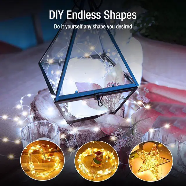 Alt view image 4 of 6 - 10 Pack Fairy Lights Battery Operated - 7ft 20 Led Twinkle Lights 3 Modes, Bulk Mini String Lights Waterproof for Mason Jars Vases DIY Party Wedding Decoration Christmas -Warm and Cold White