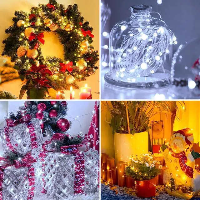 Alt view image 6 of 6 - 10 Pack Fairy Lights Battery Operated - 7ft 20 Led Twinkle Lights 3 Modes, Bulk Mini String Lights Waterproof for Mason Jars Vases DIY Party Wedding Decoration Christmas -Warm and Cold White