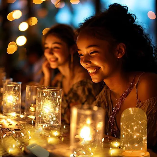 Alt view image 5 of 7 - 6 Pack 7FT 20 LED Battery Operated Fairy Lights, Warm White Mini String Lights with Silver Wire, Twinkle & Firefly Lights for Mason Jars, Wedding, Party, Christmas Decoration, Centerpieces