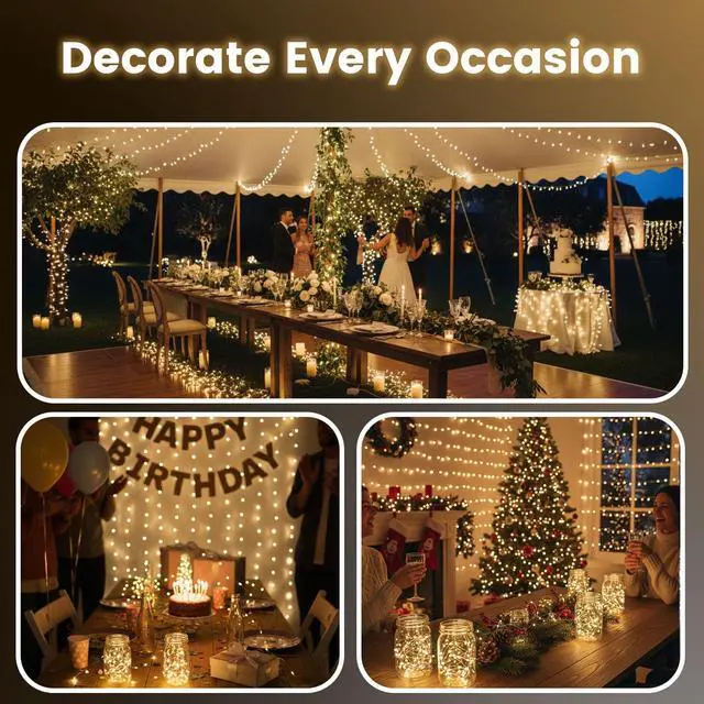 Alt view image 7 of 7 - 15 Pack Fairy Lights Battery Operated, 7Ft 20 LED Waterproof String Lights Wire Firefly Starry Moon Light for DIY Mason Jars Party Centerpiece Table Valentine's Day Decorations Tree Ornament