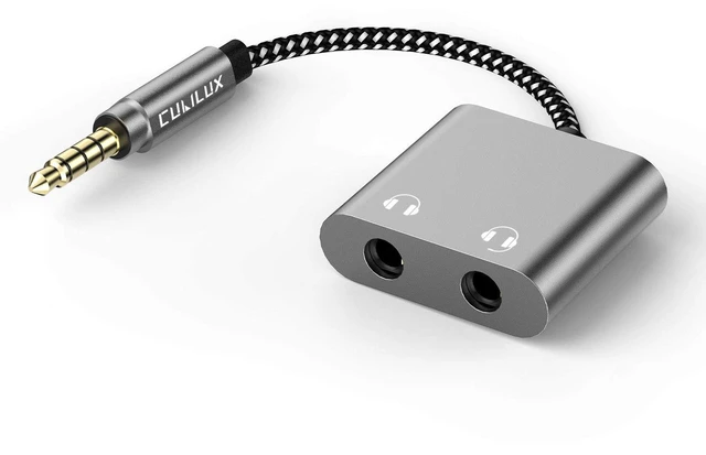 Main image of 3.5mm Male to Dual Female Headphone Jack Splitter for Sharing Music, 2-Way 1/8 Stereo Audio Y Adapter, Compatible with MacBook iPad PC Computer Phone Laptop Tablet PS4 PS5 Xbox One/360
