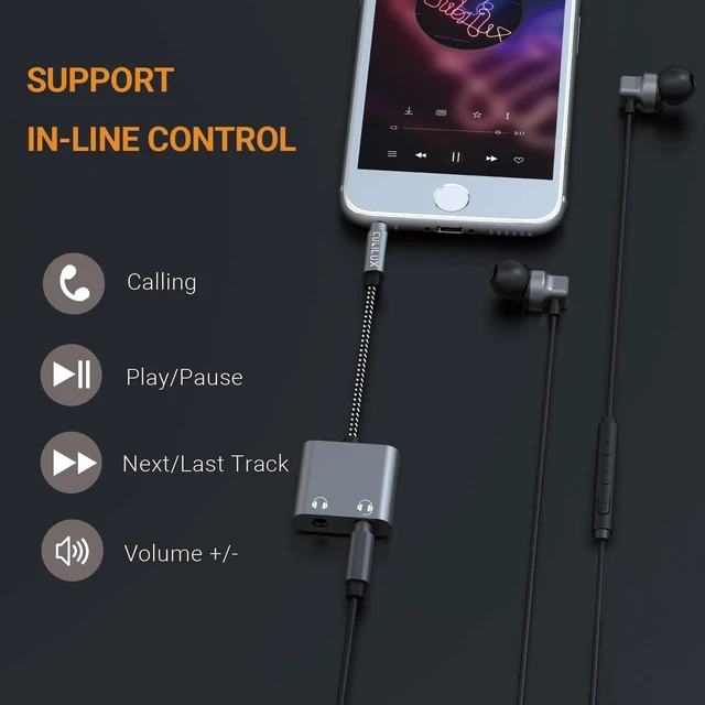 Alt view image 4 of 6 - 3.5mm Male to Dual Female Headphone Jack Splitter for Sharing Music, 2-Way 1/8 Stereo Audio Y Adapter, Compatible with MacBook iPad PC Computer Phone Laptop Tablet PS4 PS5 Xbox One/360