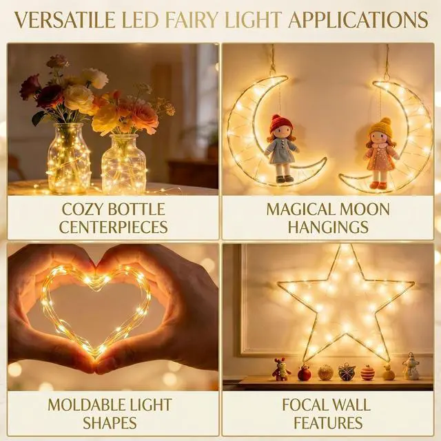 Alt view image 2 of 7 - 12 Pack Fairy Lights Battery Operated, 7FT 20 LED Waterproof Silver Wire Firefly Starry String Lights, Ideal for Wedding Centerpieces, Mason Jars, Party, Christmas Decor(Warm White)