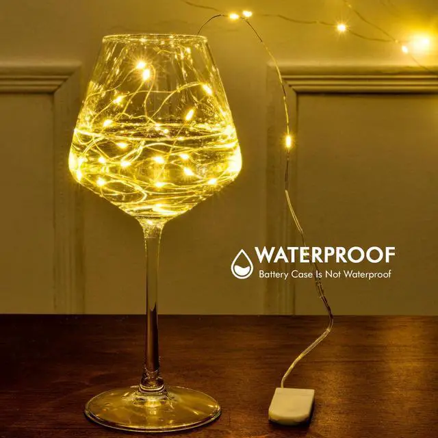 Alt view image 4 of 7 - 12 Pack Fairy Lights Battery Operated, 7FT 20 LED Waterproof Silver Wire Firefly Starry String Lights, Ideal for Wedding Centerpieces, Mason Jars, Party, Christmas Decor(Warm White)