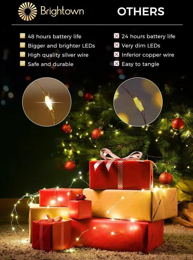 Alt view image 2 of 7 - 12 Pack Led Fairy Lights Battery Operated String Lights Waterproof Silver Wire 7 Feet 20 Led Firefly Starry Moon Lights for DIY Wedding Party Bedroom