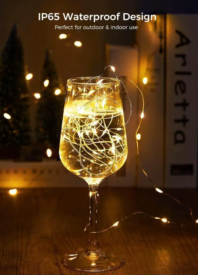 Alt view image 5 of 7 - 12 Pack Led Fairy Lights Battery Operated String Lights Waterproof Silver Wire 7 Feet 20 Led Firefly Starry Moon Lights for DIY Wedding Party Bedroom