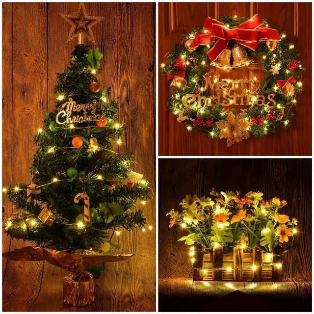Alt view image 5 of 7 - Battery Operated Starry Lights - 18FT 50 Micro LEDs, Warm White, Waterproof, Christmas Tree, Wreath, DIY Wedding