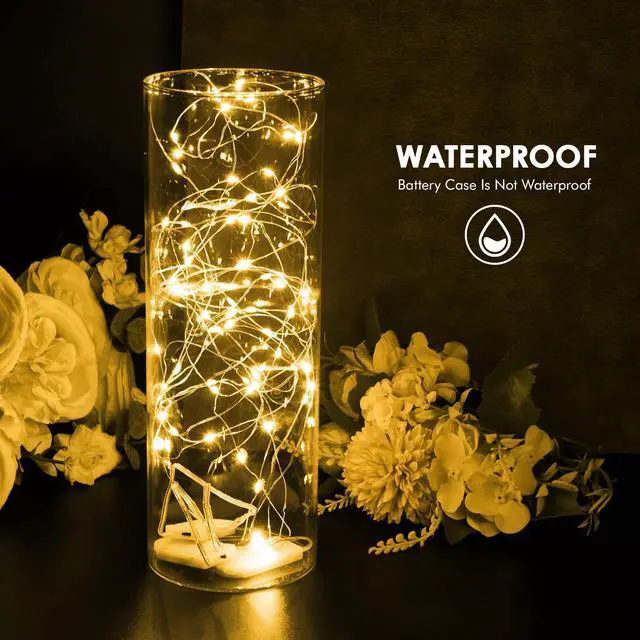 Alt view image 2 of 7 - 12 Pack Fairy Lights with Batteries,7ft 20 LED Waterproof Silver Wire String Lights, Firefly Starry Lights for DIY Mason Jars Wedding Table Centerpieces Party & Bedroom Decor (Warm White)
