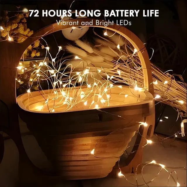 Alt view image 5 of 7 - 12 Pack Fairy Lights with Batteries,7ft 20 LED Waterproof Silver Wire String Lights, Firefly Starry Lights for DIY Mason Jars Wedding Table Centerpieces Party & Bedroom Decor (Warm White)