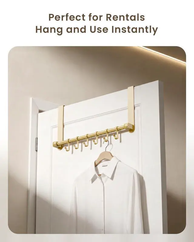 Alt view image 5 of 7 - BOF Heavy Duty Over The Door Hooks, Moving 6 Door Hooks for Hanging, Over the Door Hanger Organizer for Bathroom