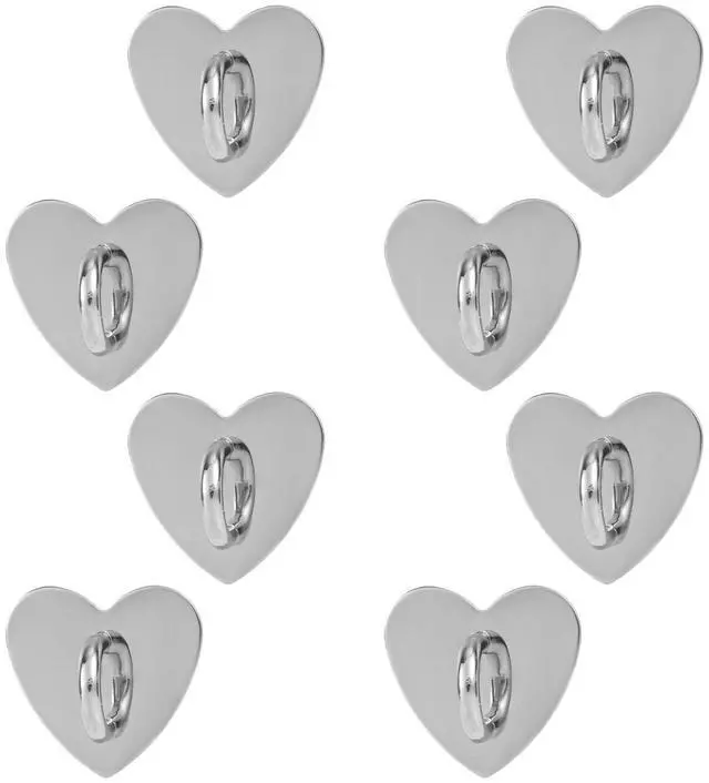 Main image of 8pcs Cell Phone Ring Holder, Cute Heart Phone Charm Hooks Adhesive Smartphone Finger Ring Stand Sticky Metal Loop Grip for Cellphone Case Pad Tablet DIY Accessories (Silver)
