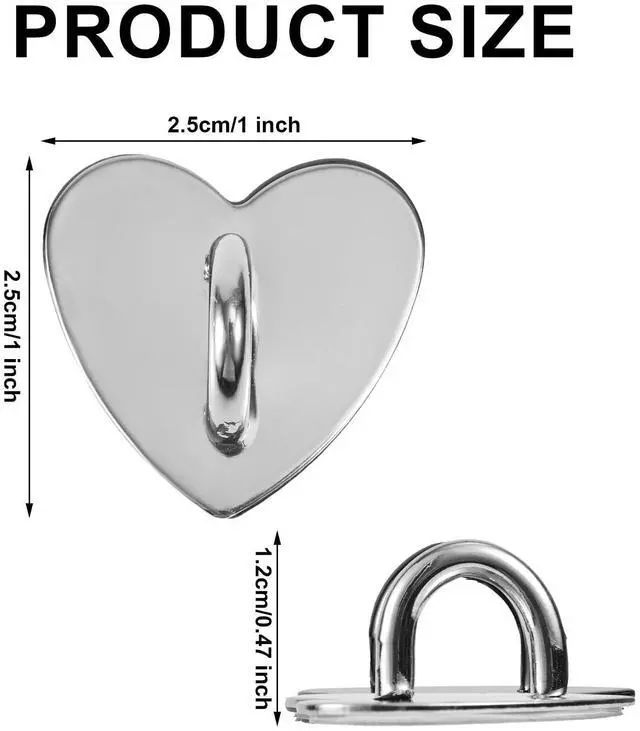 Alt view image 2 of 7 - 8pcs Cell Phone Ring Holder, Cute Heart Phone Charm Hooks Adhesive Smartphone Finger Ring Stand Sticky Metal Loop Grip for Cellphone Case Pad Tablet DIY Accessories (Silver)