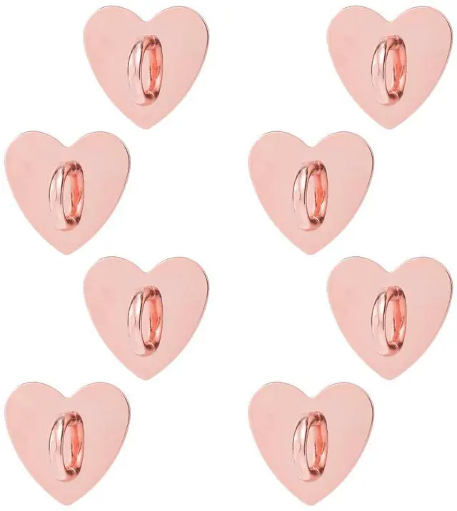 Main image of 8pcs Cell Phone Ring Holder, Cute Heart Phone Charm Hooks Adhesive Smartphone Finger Ring Stand Sticky Metal Loop Grip for Cellphone Case Pad Tablet DIY Accessories (Rose Gold)