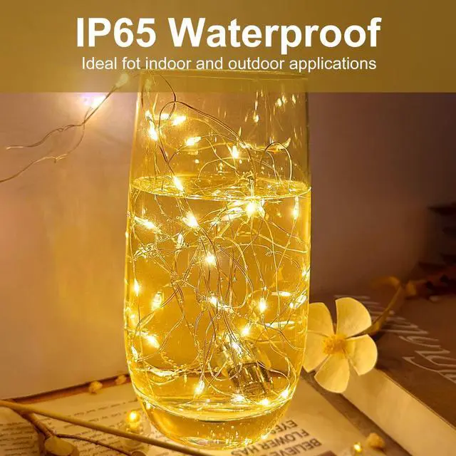 Alt view image 3 of 7 - 12 Pack Fairy Lights Battery Operated, 7ft 20 Mini LED Fairy Lights Silver Wire Twinkle Lights for DIY, Parties, Wedding, Bedroom, Christmas Decoration (Warm White)