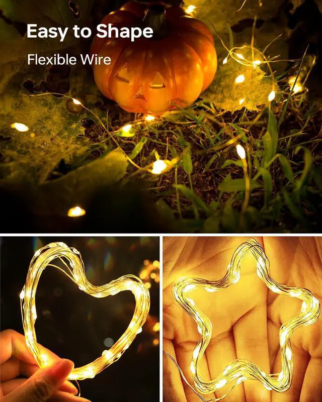 Alt view image 6 of 7 - 12 Pack Fairy Lights Battery Operated - 7ft 20 LED Twinkle Lights Copper Wire Mini String Lights Firefly Lights for Mason Jars DIY Crafts Christmas Wedding Party Centerpiece Table Decor, Warm White